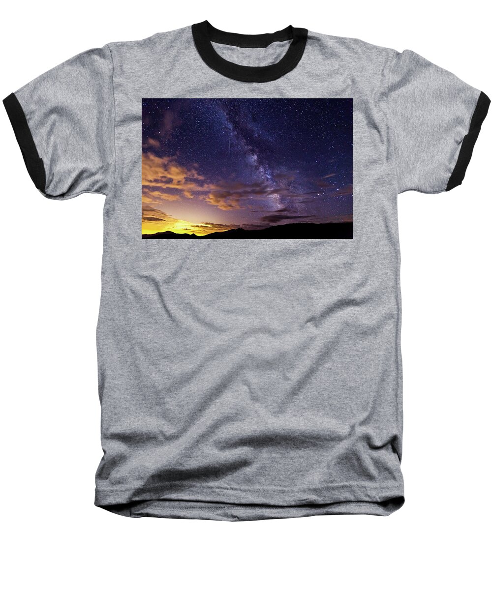 Milky Way Baseball T-Shirt featuring the photograph Cosmic Traveler by Darren White