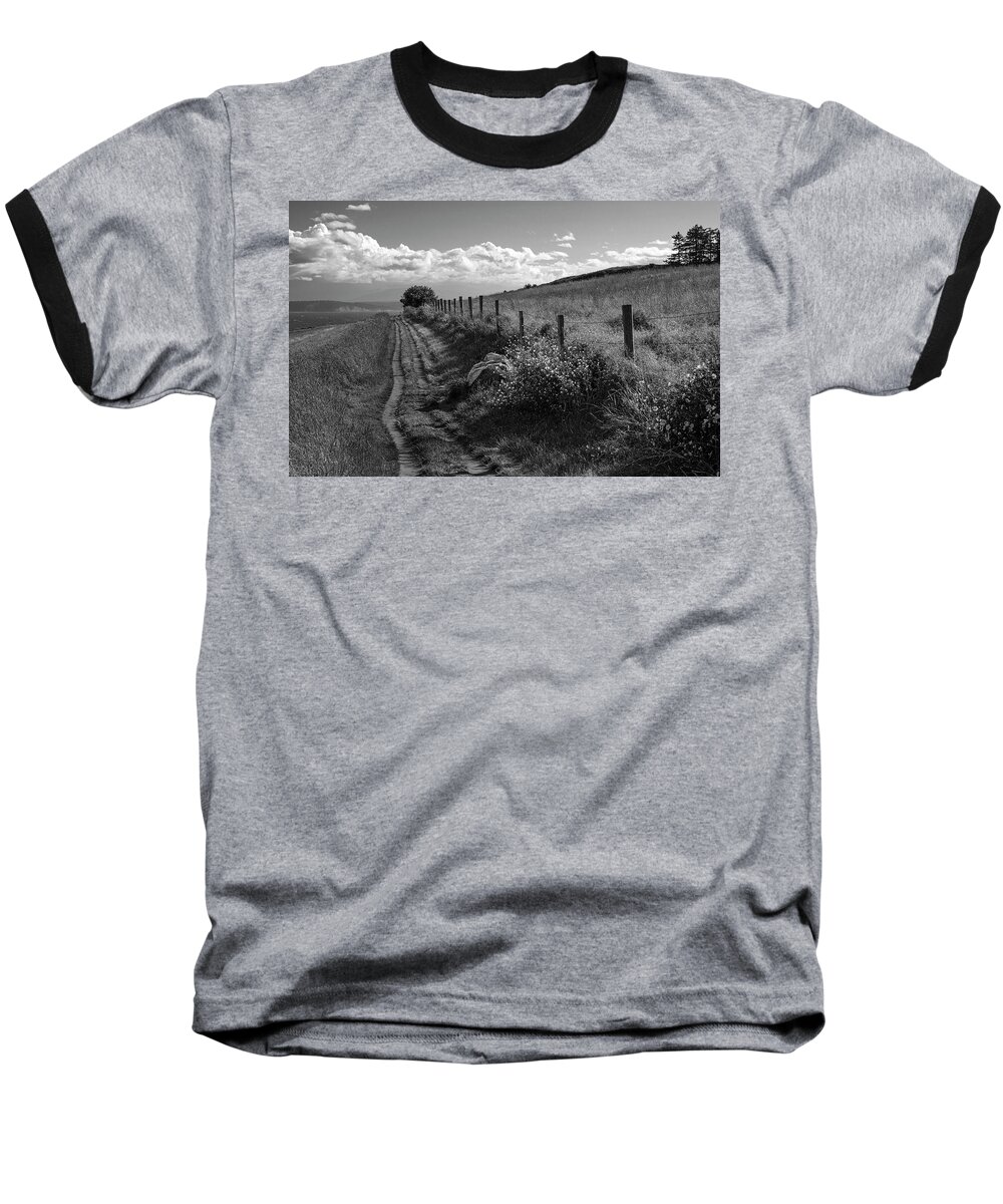 Lane Baseball T-Shirt featuring the photograph Country Lane at Ebey's Landing by Mary Lee Dereske