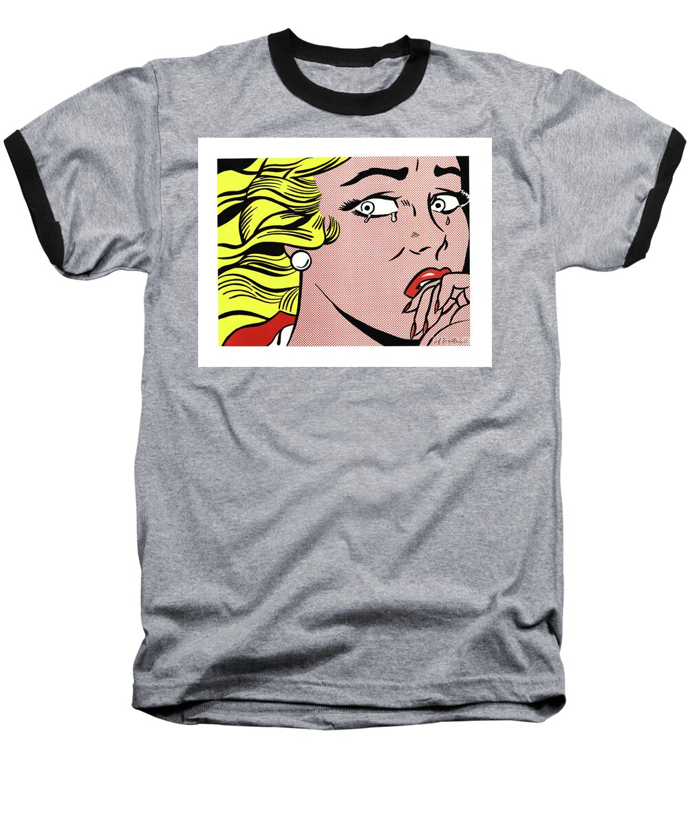 Roy Lichtenstein Baseball T-Shirt featuring the photograph Crying Girl by Doc Braham