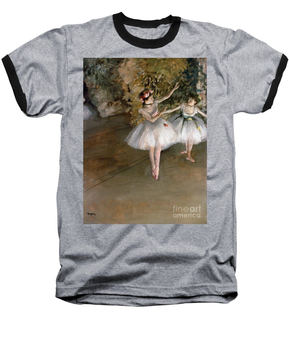1877 Baseball T-Shirt featuring the painting DANCERS, c1877 by Edgar Degas