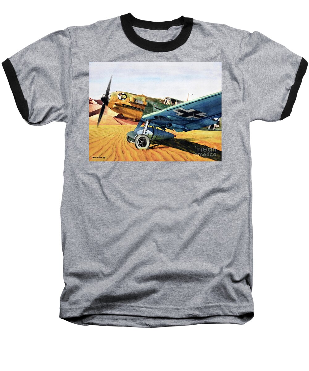 Luftwaffe Baseball T-Shirt featuring the painting Desert Storm by Oleg Konin