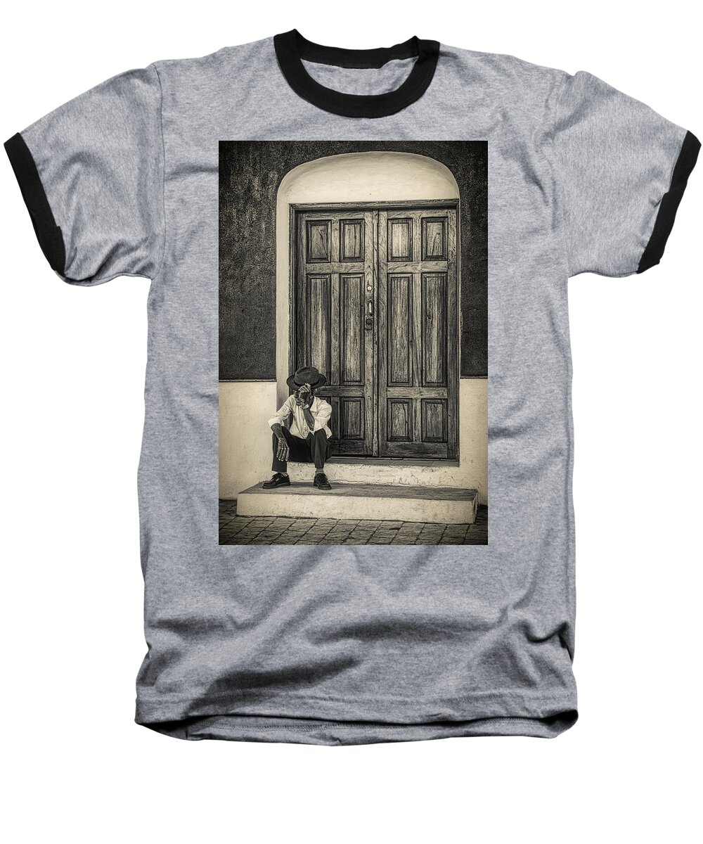 Guatemalan Baseball T-Shirt featuring the photograph Door in Guatemala by Tatiana Travelways
