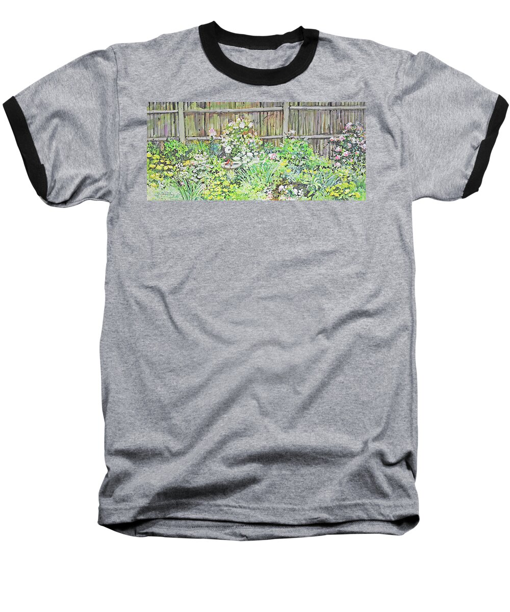 Paintings Baseball T-Shirt featuring the painting Dotties Garden by P Anthony Visco