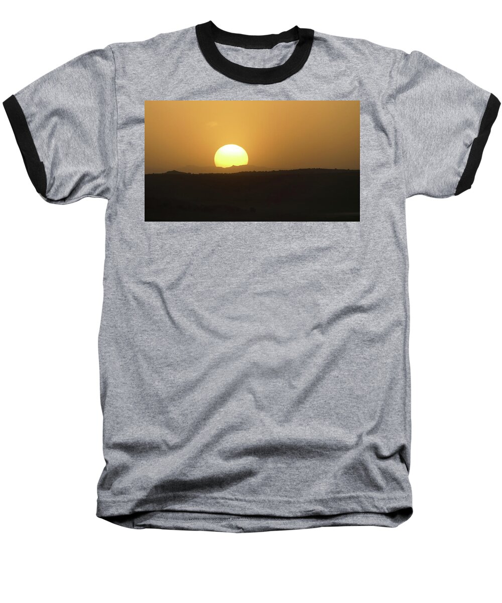 Desert Baseball T-Shirt featuring the photograph Dusty Sunset by Margaret Pitcher