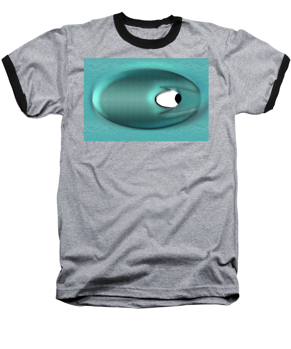 Digital Graphic Baseball T-Shirt featuring the drawing Eagerman Blue by Luc Van de Steeg