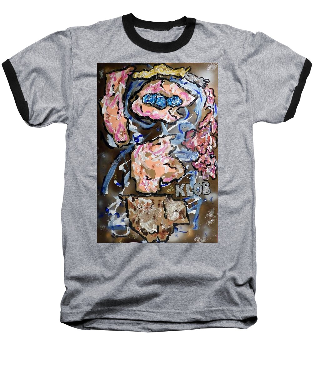 Cave Painter Baseball T-Shirt featuring the mixed media Early Cave Painter - Aurignacian by Kevin OBrien