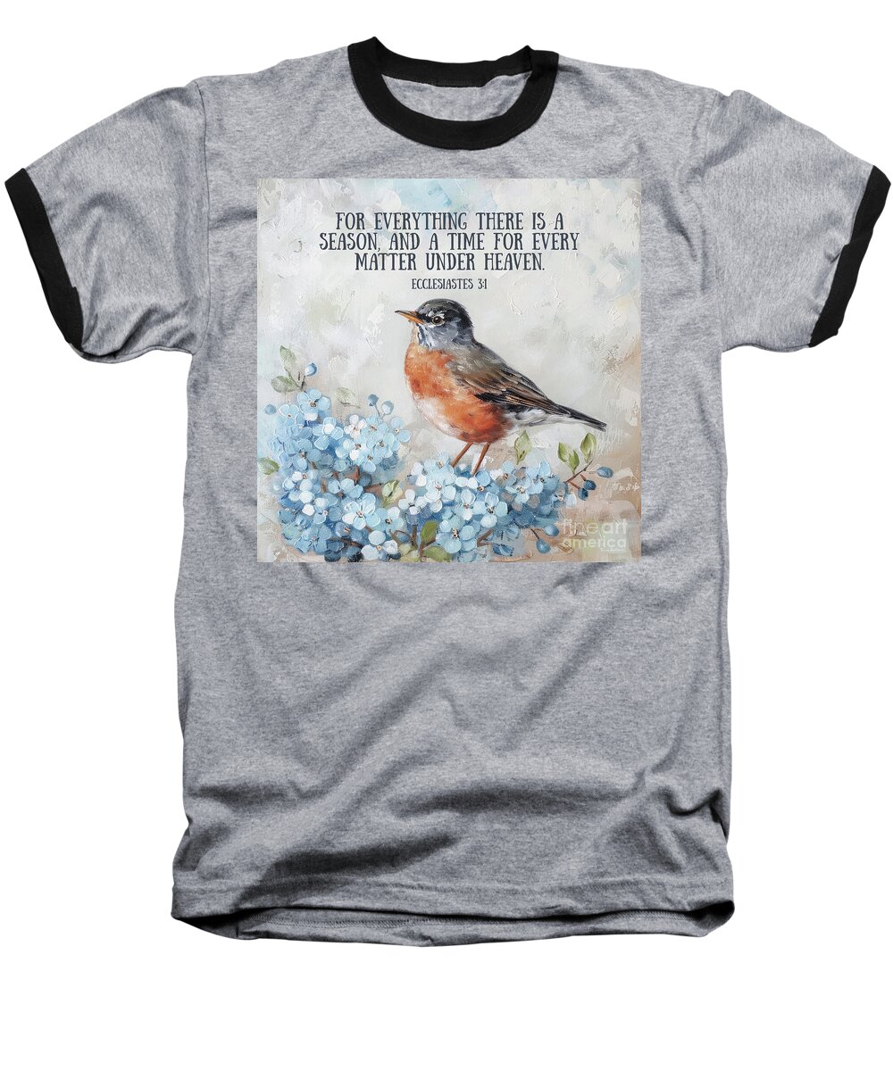 Bird Baseball T-Shirt featuring the painting Ecclesiastes 3 by Tina LeCour