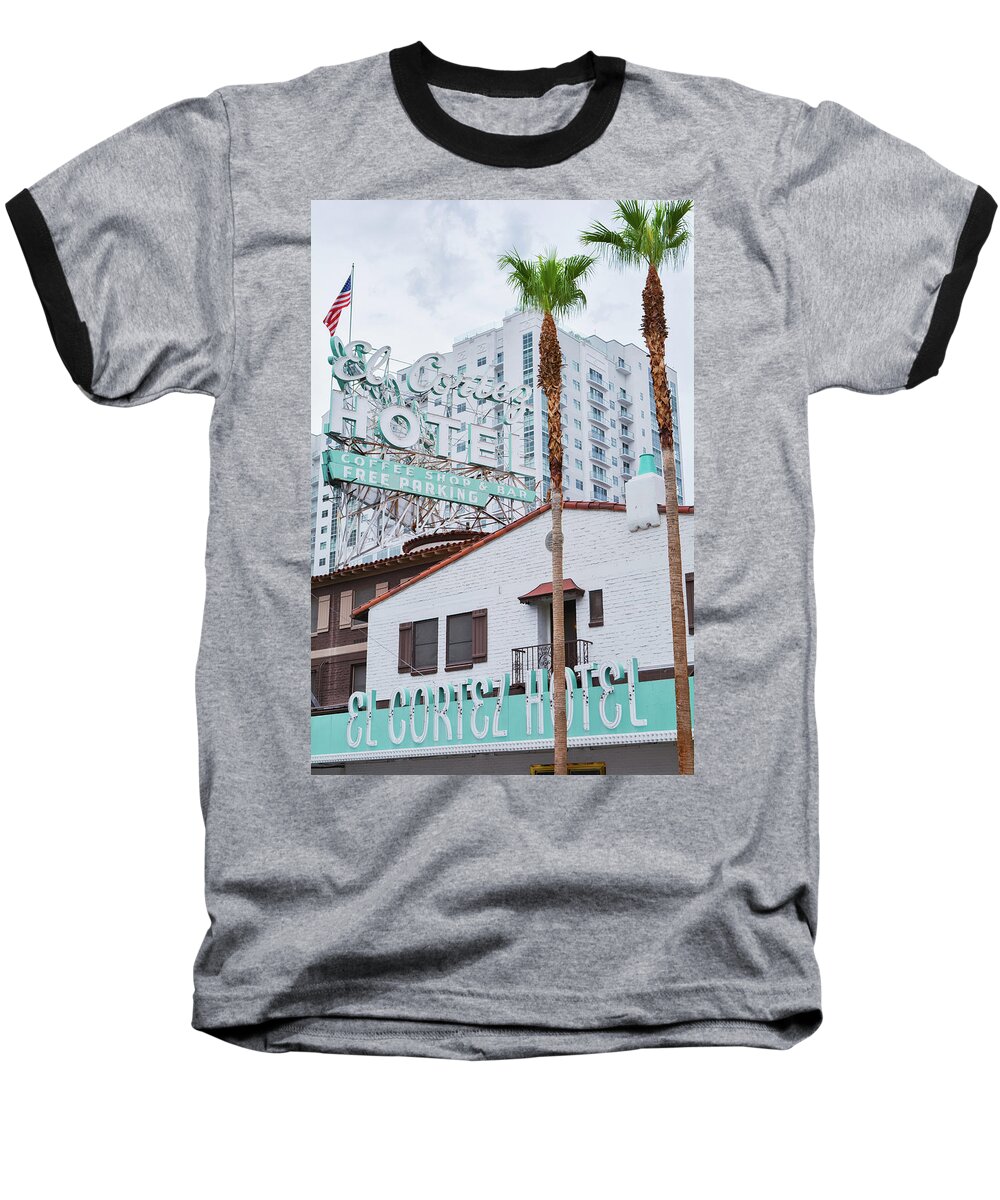 Las Vegas Baseball T-Shirt featuring the photograph El Cortez Hotel Las Vegas by Kyle Hanson