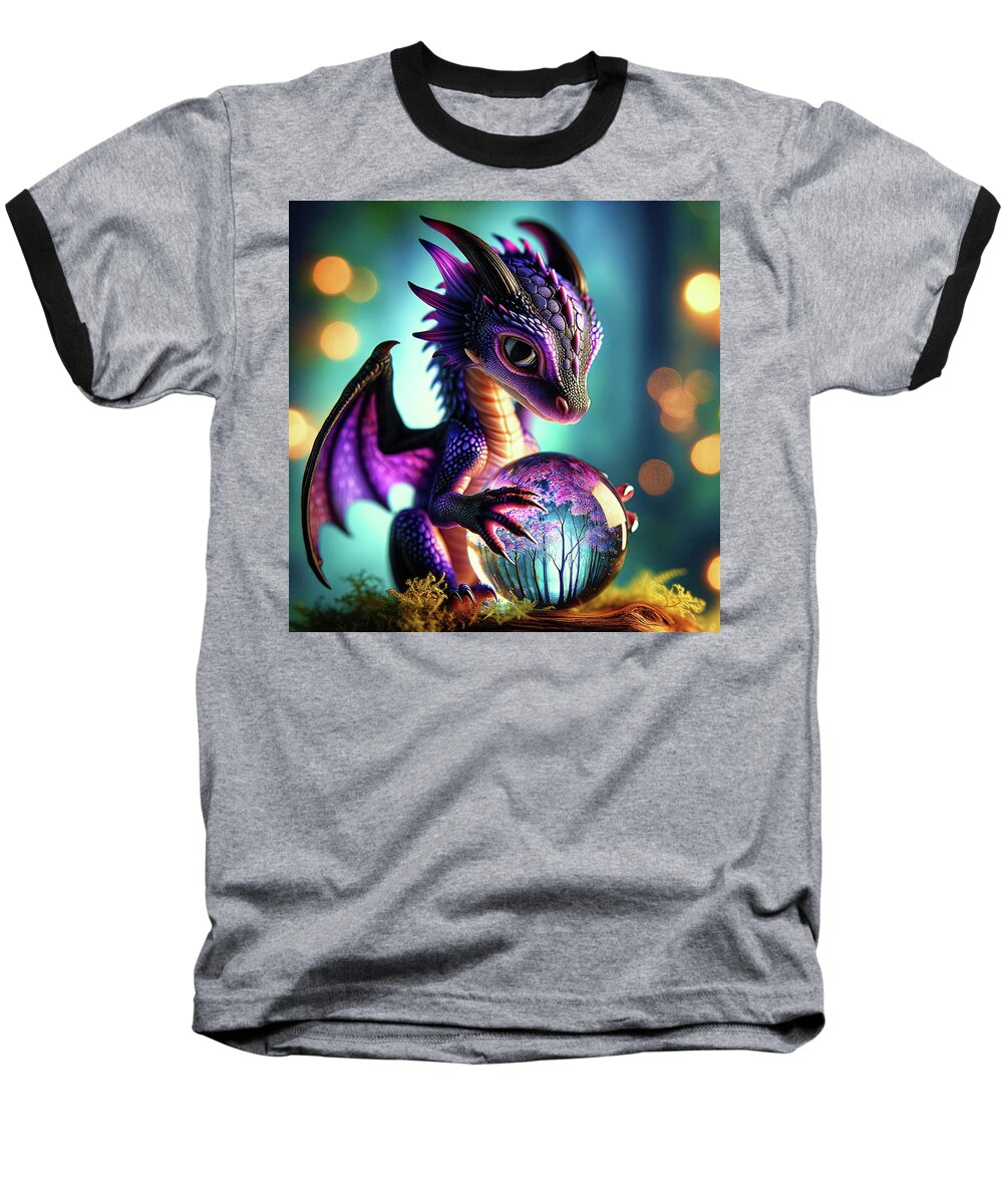 Twilight Glimmer Baseball T-Shirt featuring the digital art Enchantment in Miniature by Bill and Linda Tiepelman