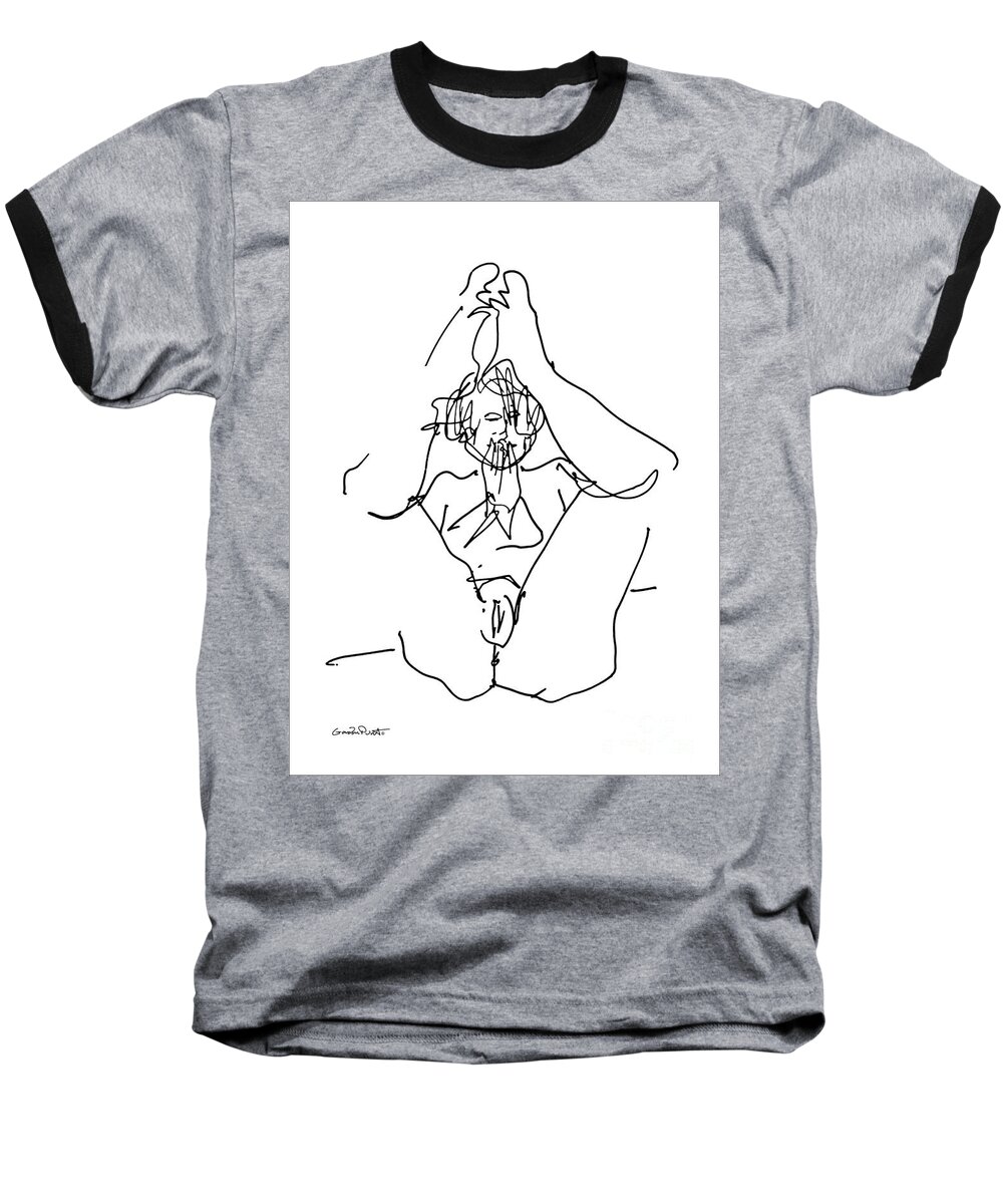 Erotic Renderings Baseball T-Shirt featuring the drawing Erotic Art Drawings 14 by Gordon Punt