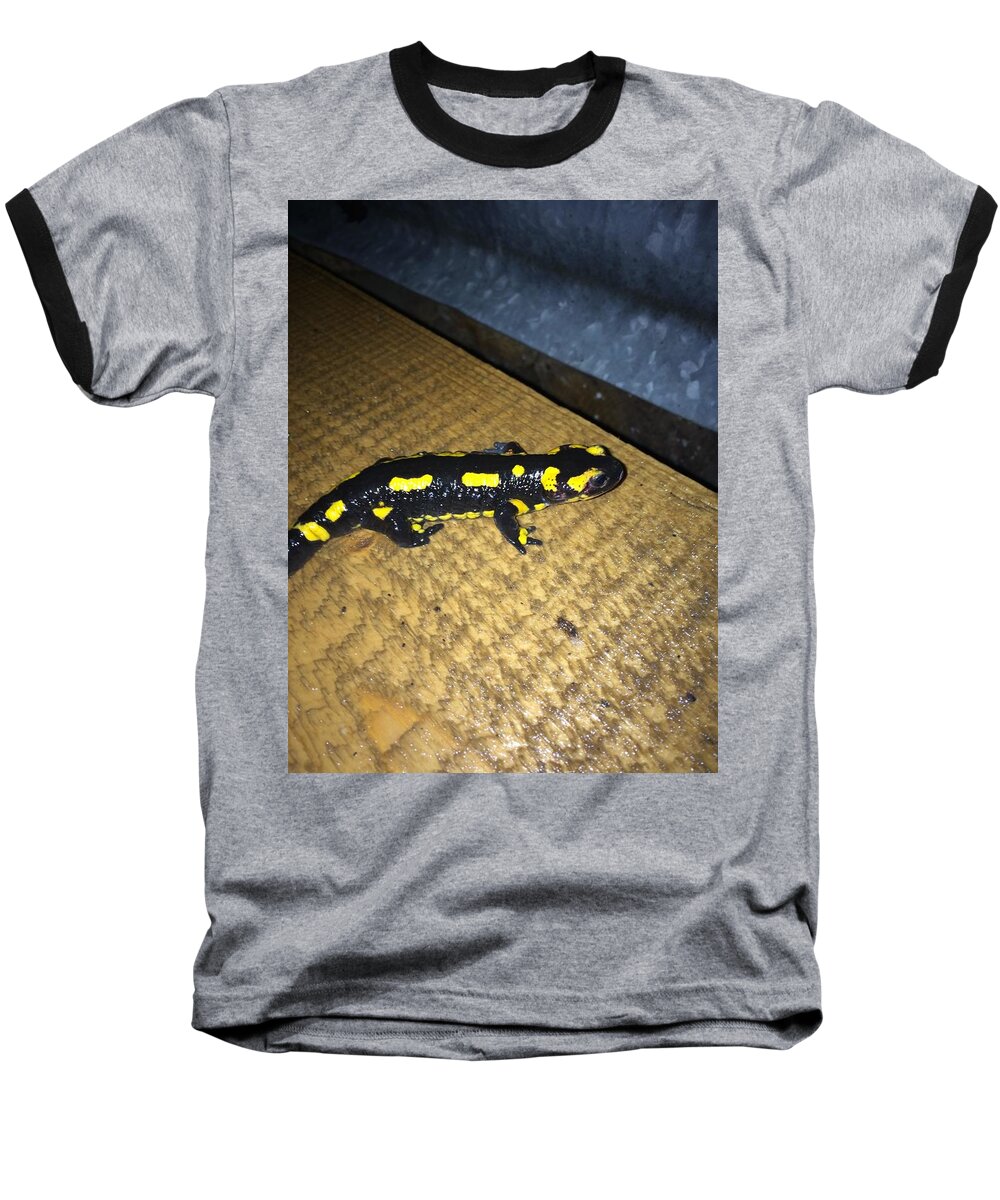France Baseball T-Shirt featuring the photograph Fire Salamander by Les Classics