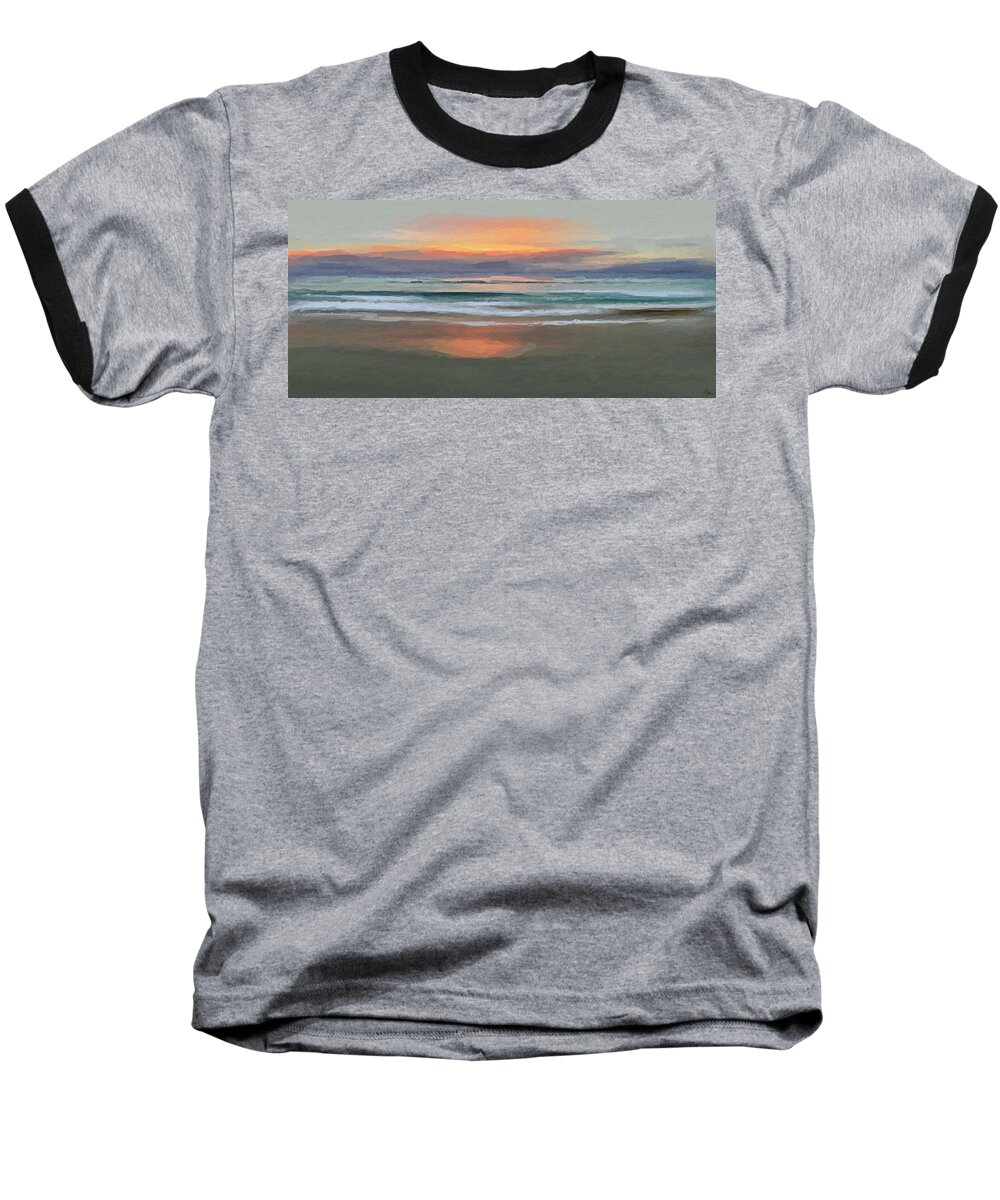 Anthony Fishburne Baseball T-Shirt featuring the mixed media First Light by Anthony Fishburne