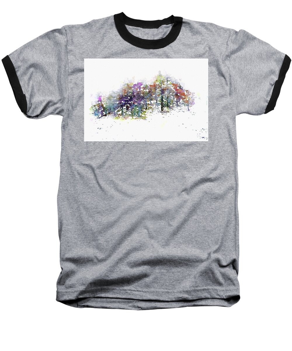 First Snow Baseball T-Shirt featuring the painting First Snow by Susan Maxwell Schmidt