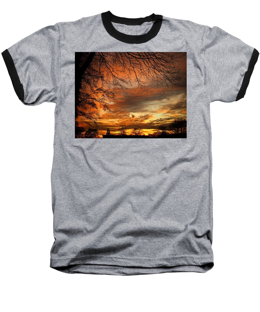 Sunset Baseball T-Shirt featuring the photograph First Sunset 2022 by Richard Cummings