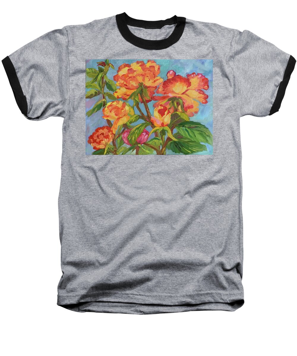 Roses Baseball T-Shirt featuring the painting Flowers from Firenze by Patsy Walton