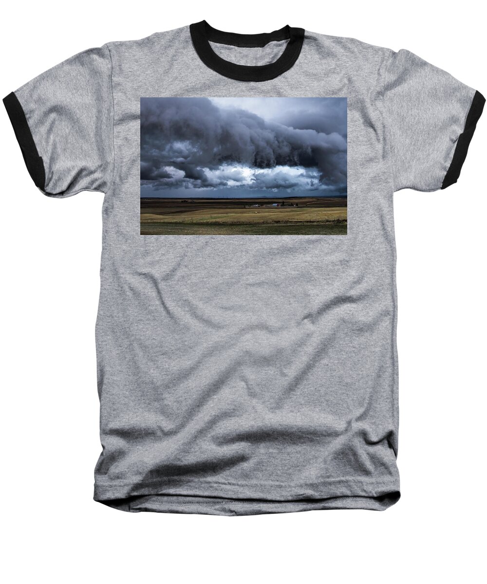 Goldendale Baseball T-Shirt featuring the photograph Foreboding by Laura Roberts
