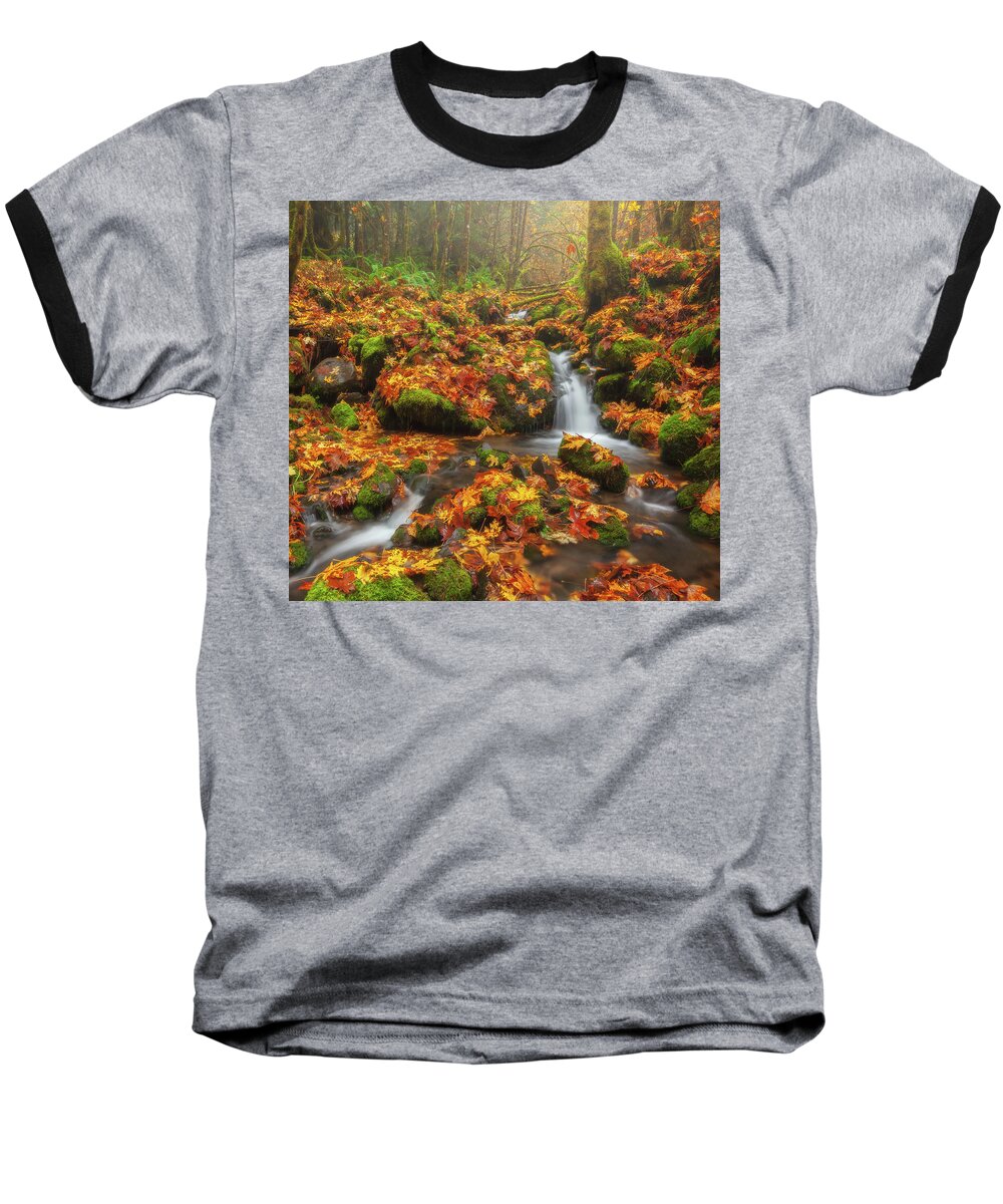 Oregon Baseball T-Shirt featuring the photograph Forest in the Fog by Darren White