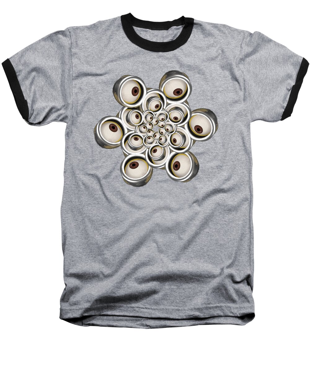 Fractalize Baseball T-Shirt featuring the digital art Fractal Eye See You by John Haldane