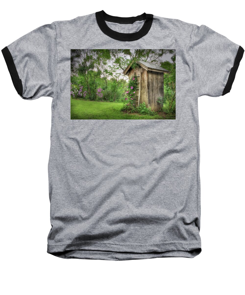 Bathroom Baseball T-Shirt featuring the photograph Fragrant Outhouse by Lori Deiter