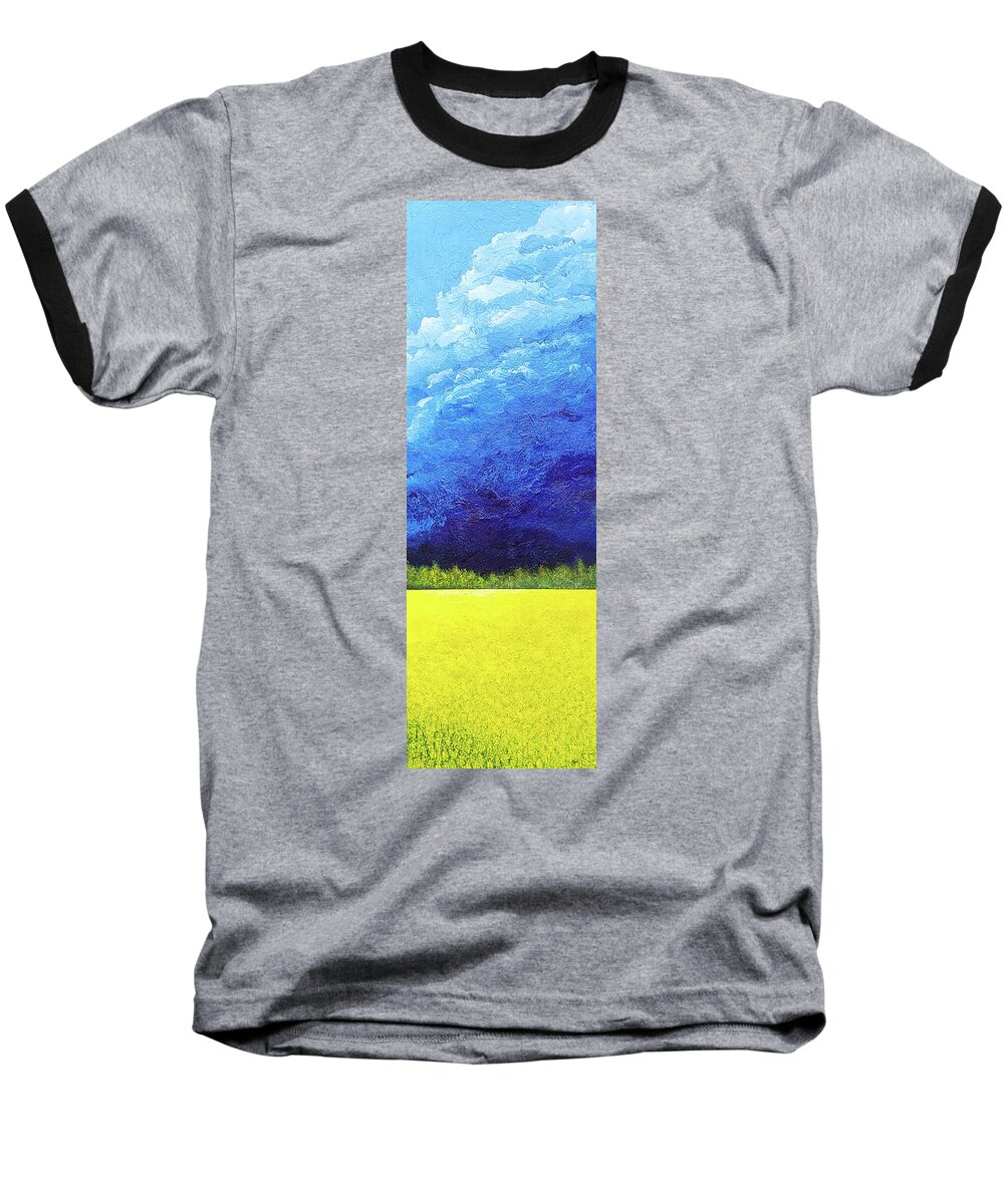 Fresh Baseball T-Shirt featuring the painting Fresh Prairie Rain by Cindy Johnston