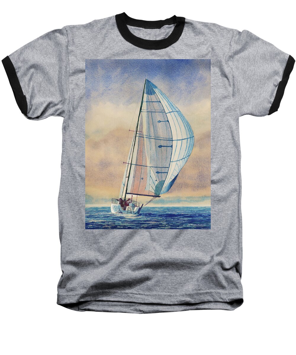 Sailing Baseball T-Shirt featuring the painting Full Sail by Douglas Castleman