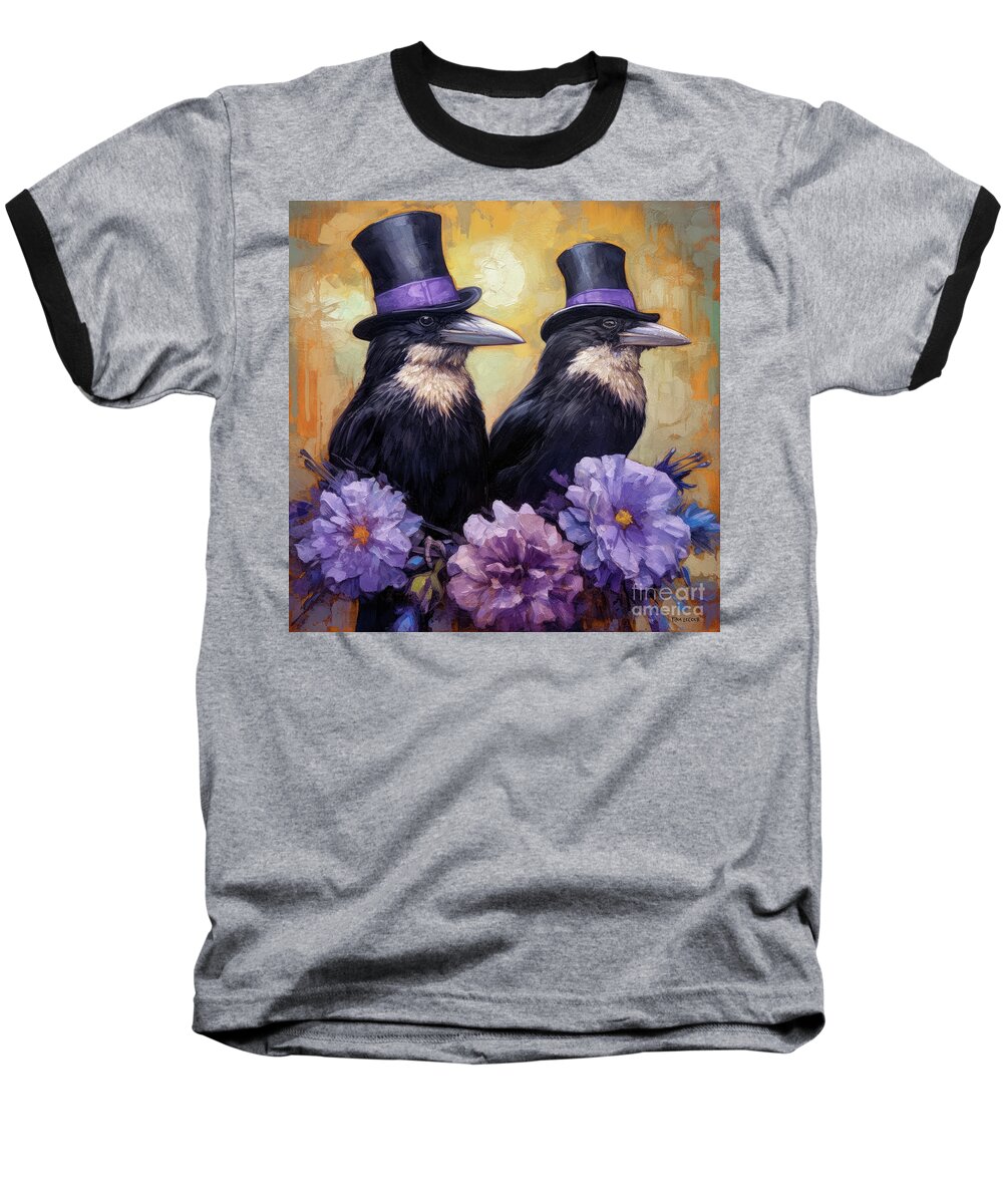 Ravens Baseball T-Shirt featuring the painting Gentlemen Ravens by Tina LeCour