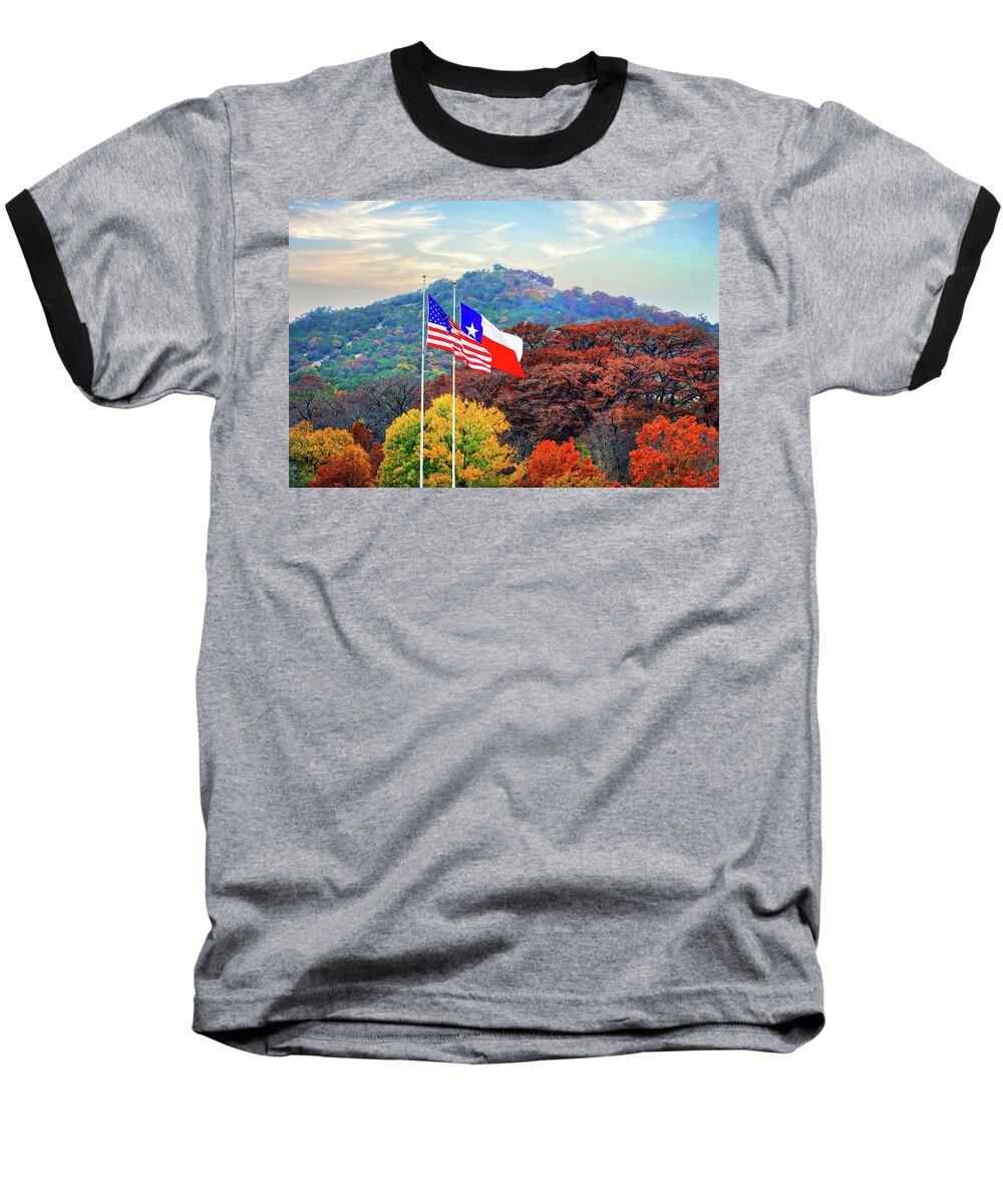 Texas Hill Country Baseball T-Shirt featuring the photograph Glory Days in the Hill Country by Lynn Bauer
