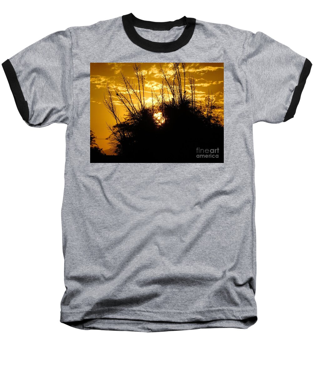 Sunset Baseball T-Shirt featuring the photograph Golden Skies by Chris Tarpening