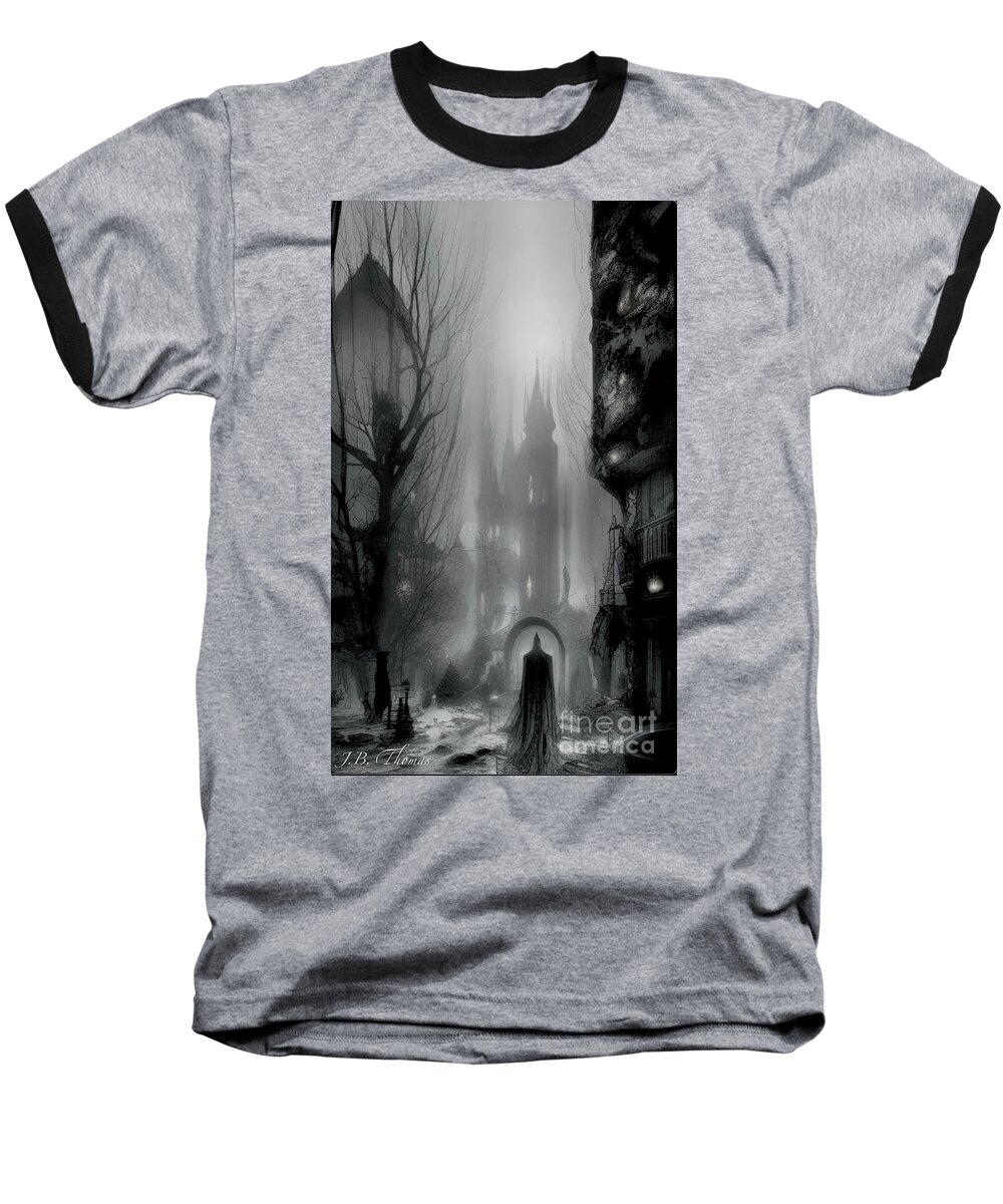 Gothic Baseball T-Shirt featuring the digital art Gothic Places 4 by JB Thomas