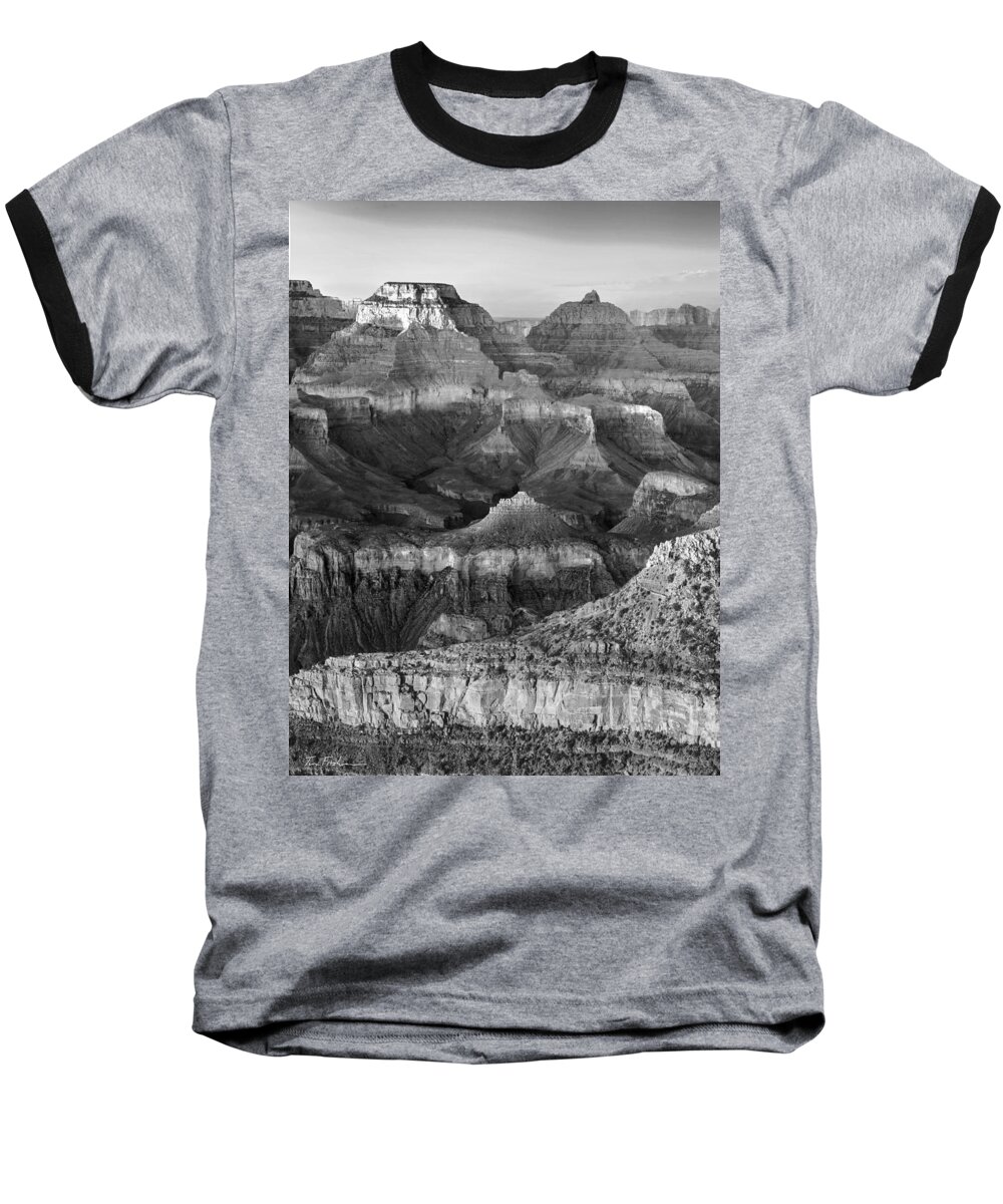 Twilight Summer May June Arizona Landscape Inspirational Wild An Baseball T-Shirt featuring the photograph Grand Canyon sunset from Mather Point, Gr by Tim Fitzharris