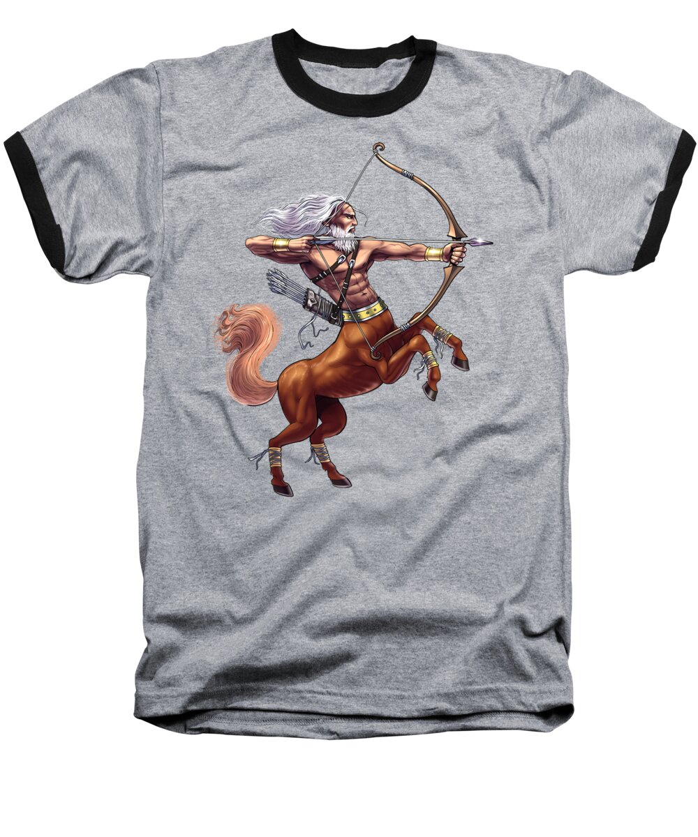 Greek Mythology Baseball T-Shirt featuring the digital art Greek Mythology Centaur by Nikolay Todorov