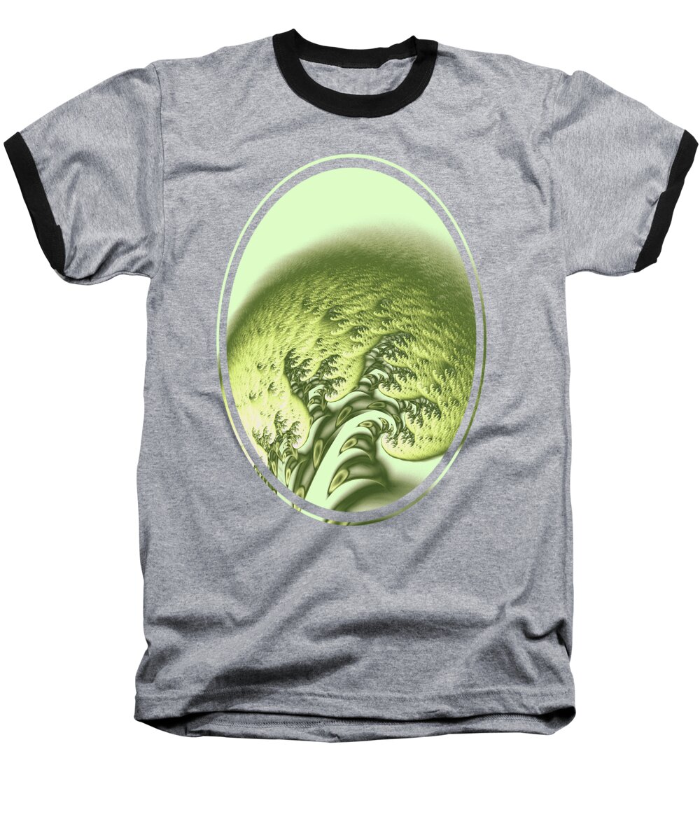 Malakhova Baseball T-Shirt featuring the digital art Green Wave by Anastasiya Malakhova