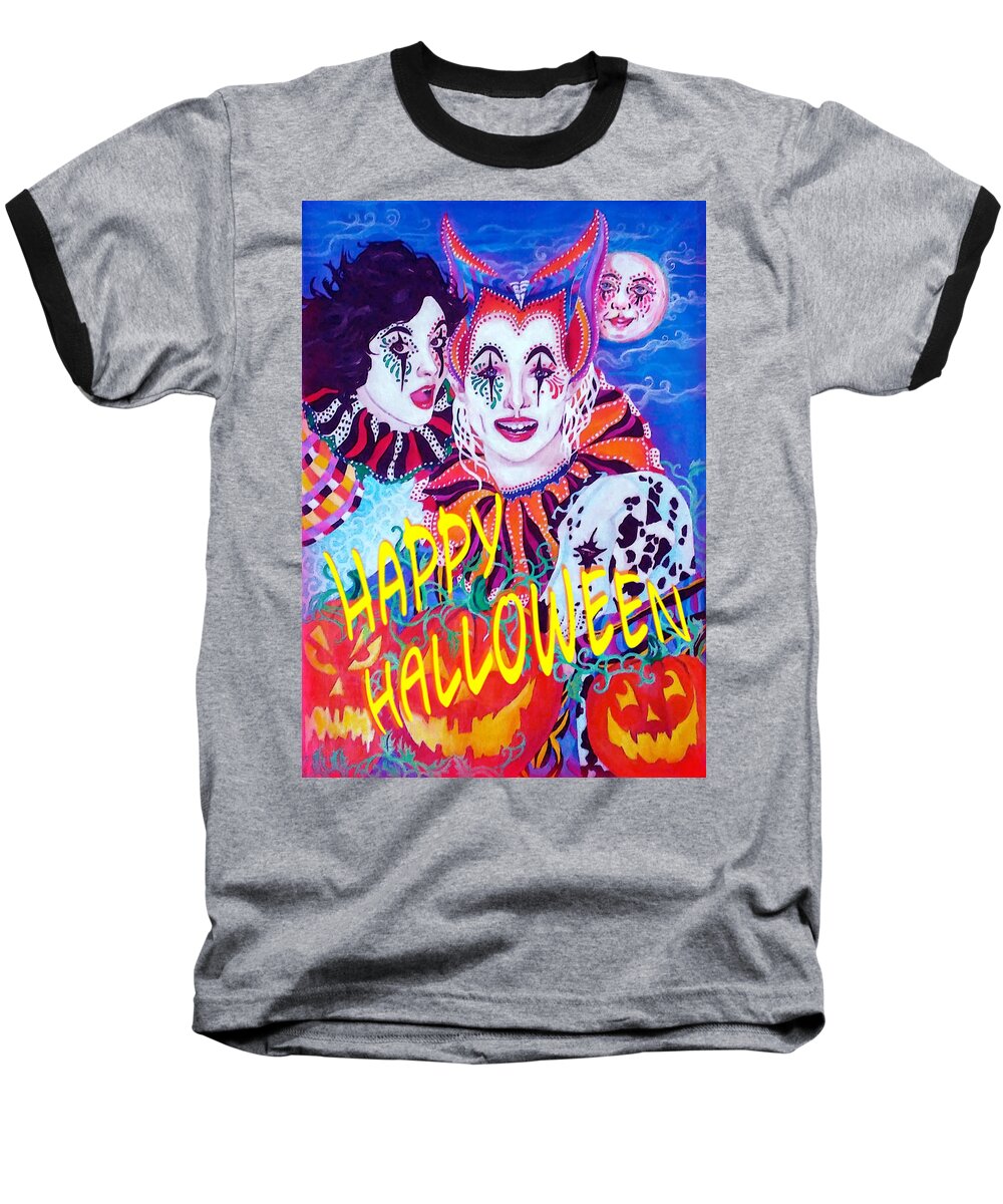 Halloween Baseball T-Shirt featuring the digital art Halloween Poster 2 by Suzanne Silvir