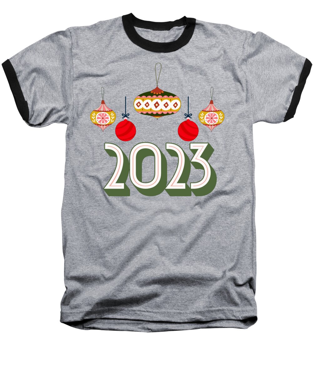 2023 Baseball T-Shirt featuring the digital art Happy New Year 2023 by Shop sHIRTS