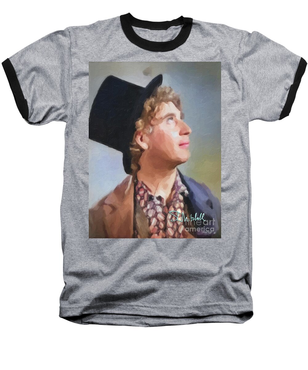  Baseball T-Shirt featuring the painting Harpo by Steve Mitchell