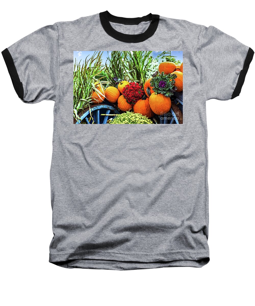 Mums Baseball T-Shirt featuring the photograph Harvest Bounty by Kevin Fortier