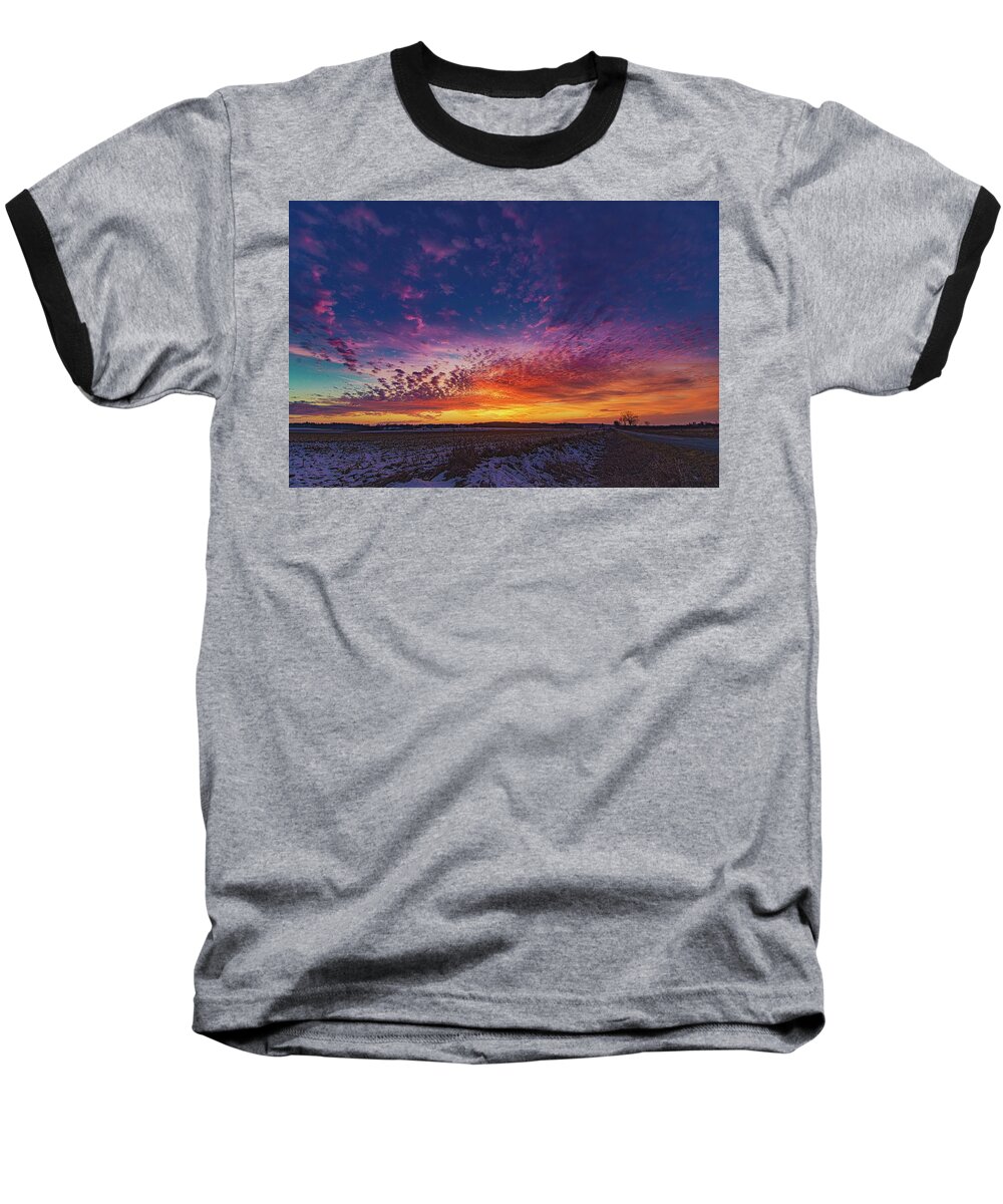  Baseball T-Shirt featuring the photograph Hawkeye WMA Sunset 12-19-20 by Paul Brooks