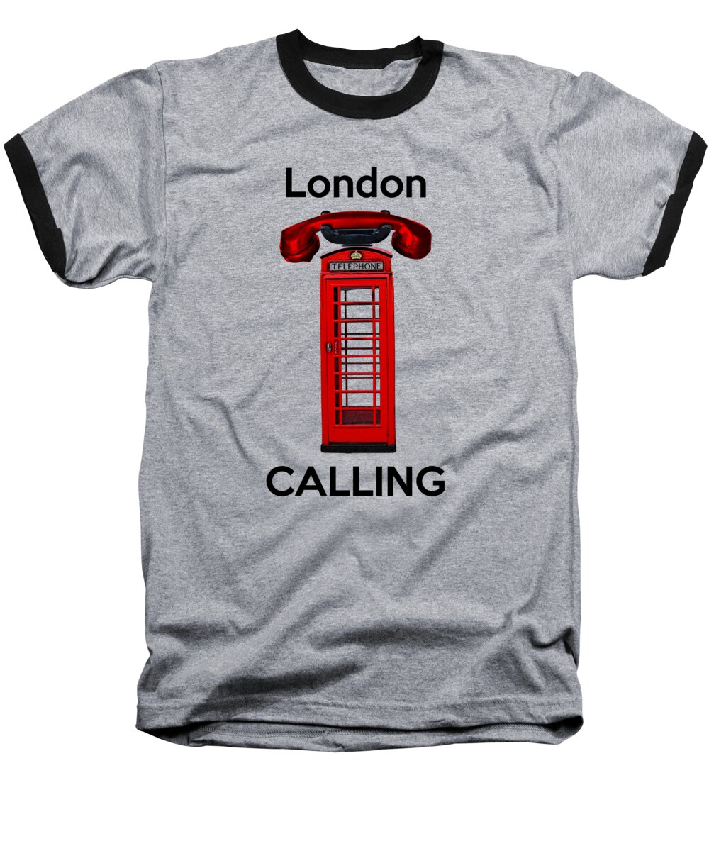 London Calling Baseball T-Shirt featuring the digital art Hello London by Madame Memento