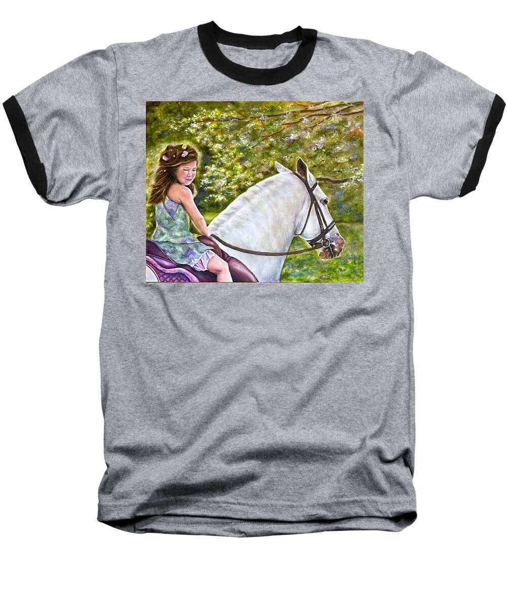 Child Baseball T-Shirt featuring the painting Her Guardian by Dr Pat Gehr