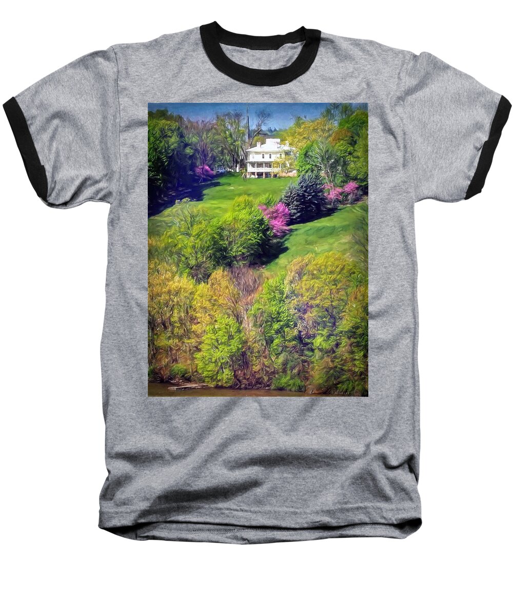 Homes Baseball T-Shirt featuring the digital art Home Along The Hudson by Bearj B Photo Art