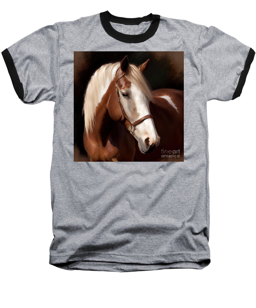Horse Baseball T-Shirt featuring the digital art Horse Design Series 1109c by Carlos Diaz