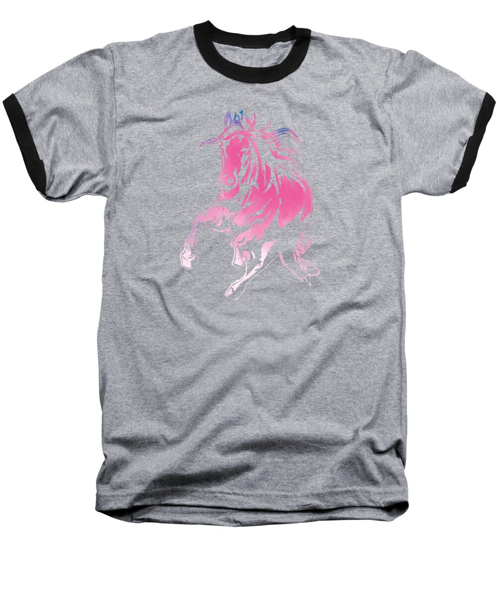 Horse Baseball T-Shirt featuring the digital art Horse Water Color Horse Girl Just A Girl Who Love Horses by Toms Tee Store