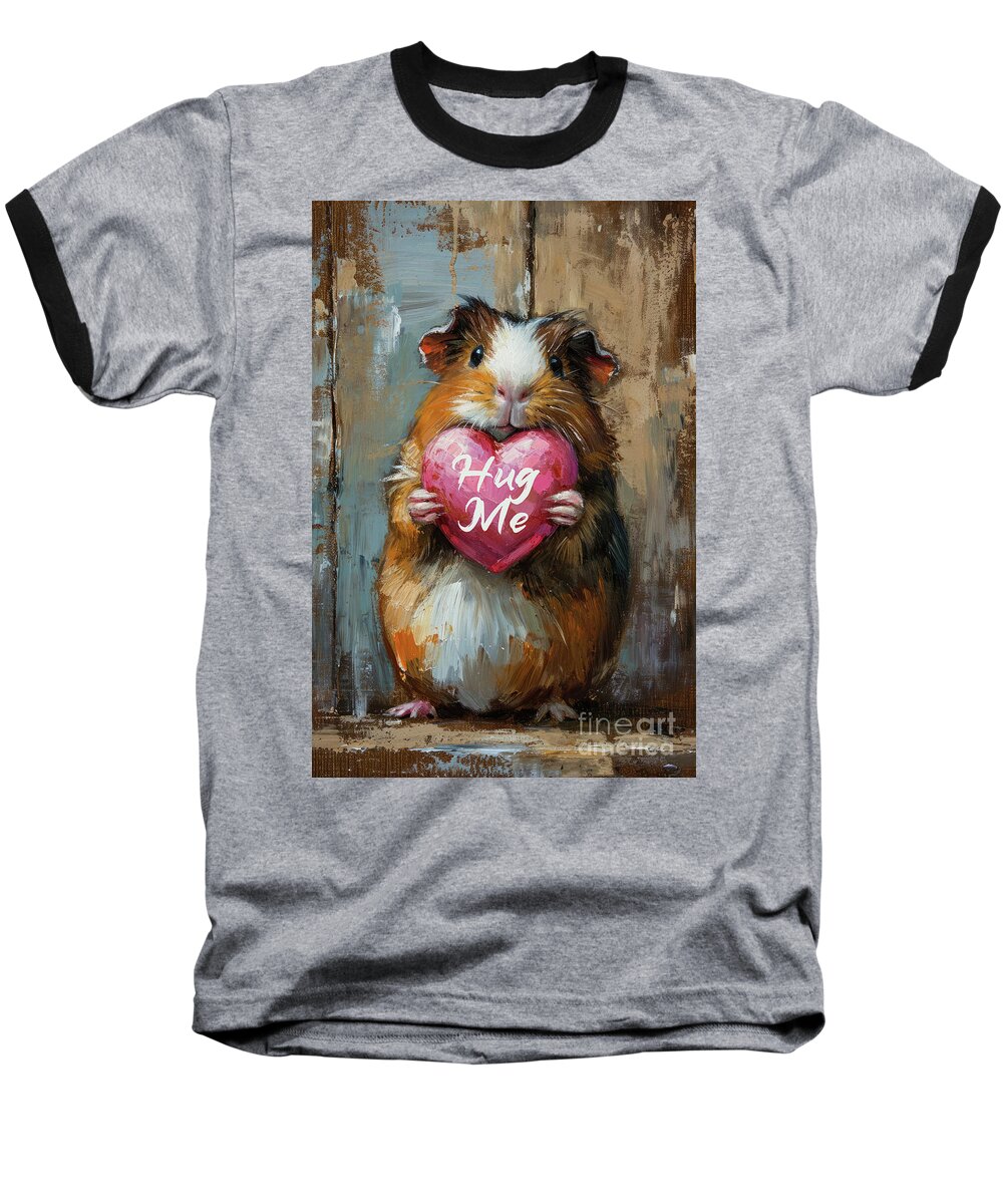 Valentine Baseball T-Shirt featuring the painting Hug Me by Tina LeCour