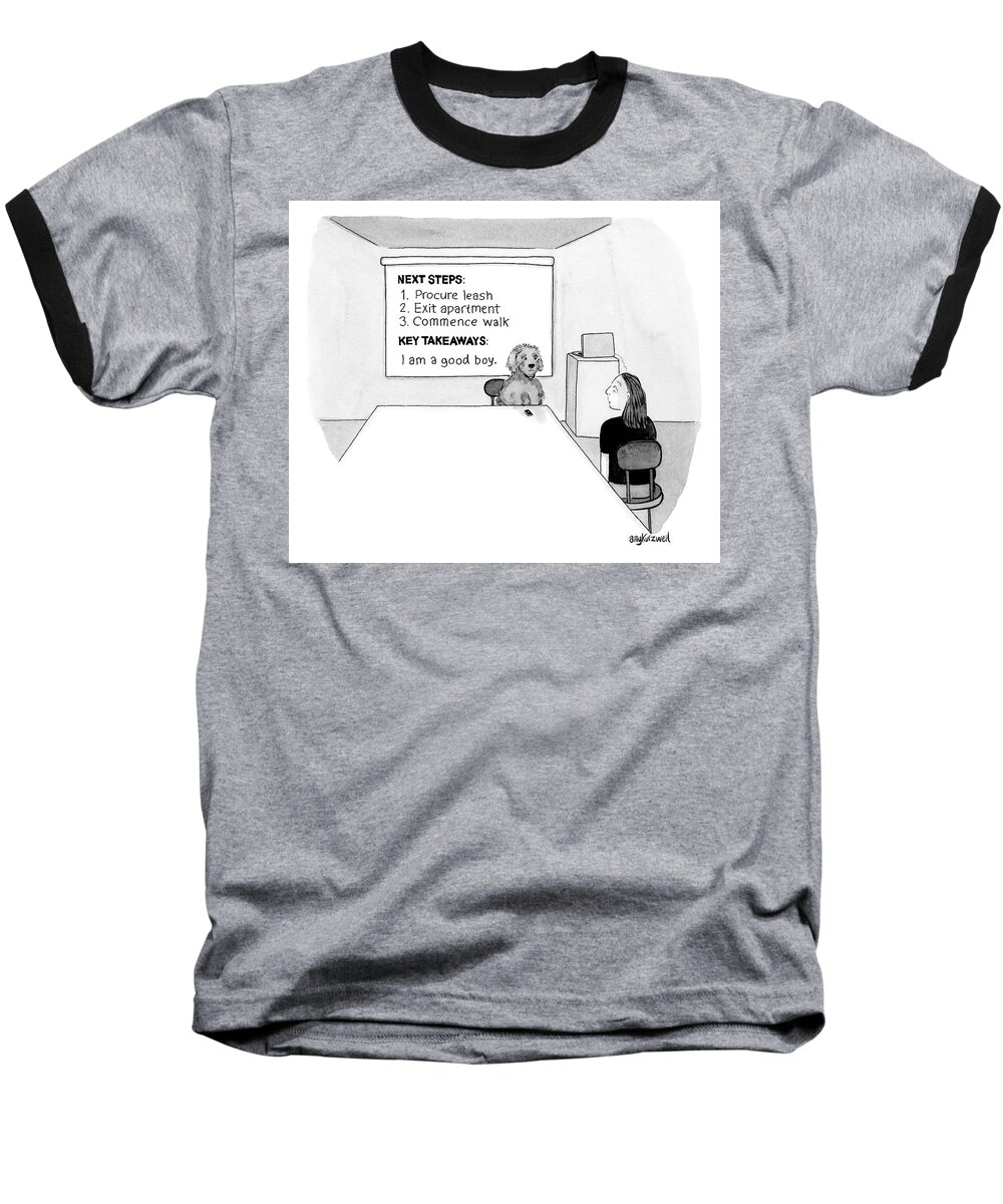 Captionless Baseball T-Shirt featuring the drawing I Am a Good Boy by Amy Kurzweil