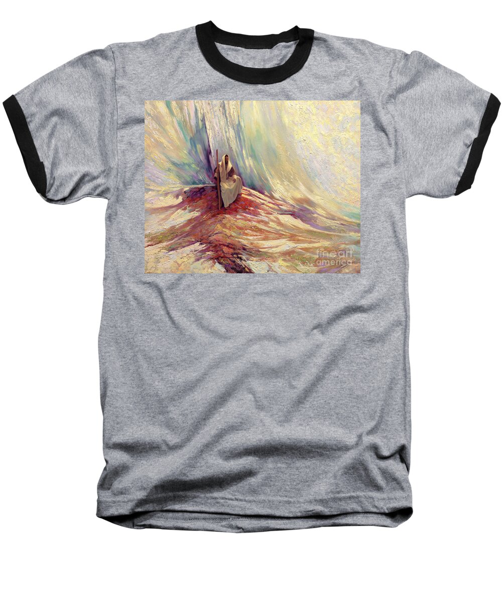 Jesus Baseball T-Shirt featuring the painting In the Beginning by Greg Olsen