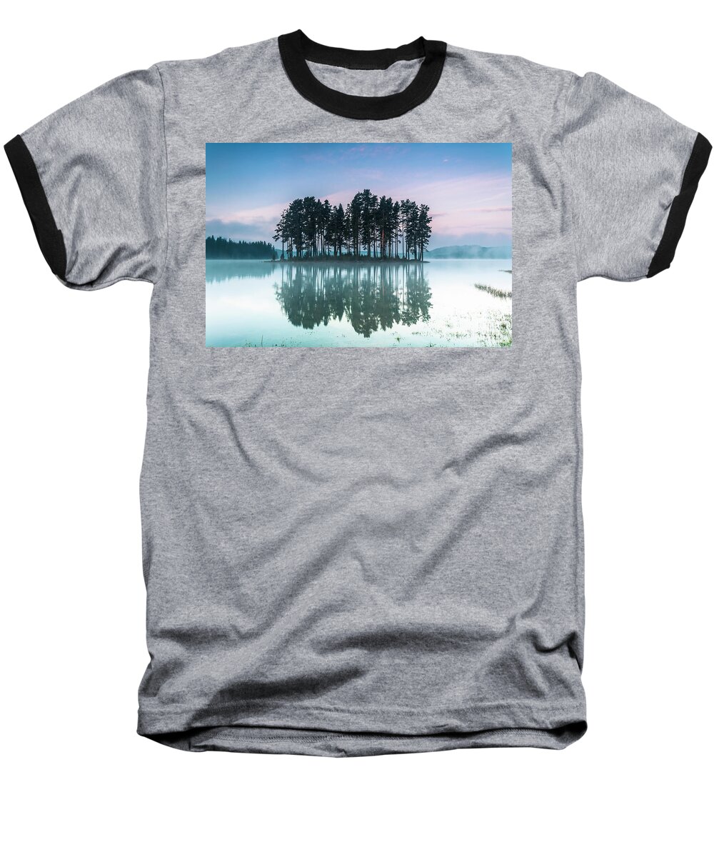 Mountain Baseball T-Shirt featuring the photograph Island Of the Day Before by Evgeni Dinev