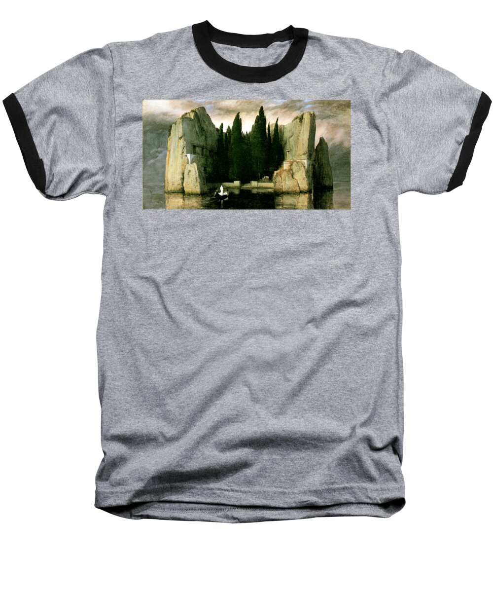 Isle Of The Dead Baseball T-Shirt featuring the painting Isle Of The Dead 1883 by Arnold Bocklin