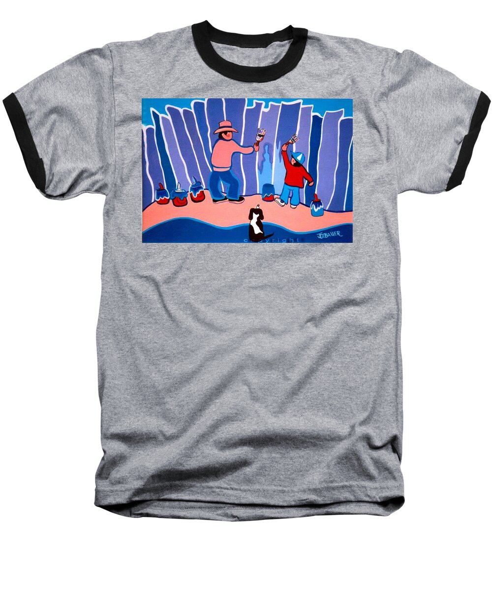  Baseball T-Shirt featuring the photograph It takes3 to build a fence by Joyce Gebauer