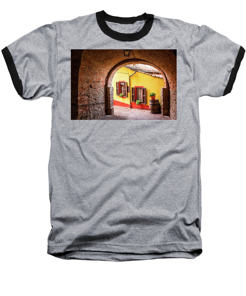Langhe Hills Baseball T-Shirt featuring the photograph Italian hideaway by Robert Miller