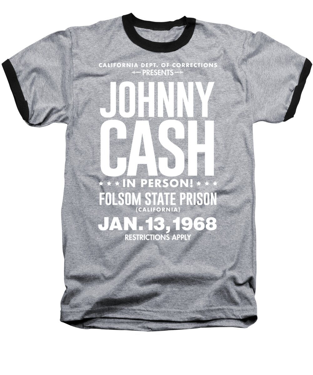 Singer Baseball T-Shirt featuring the digital art Johnny Cash by Gary Grayson